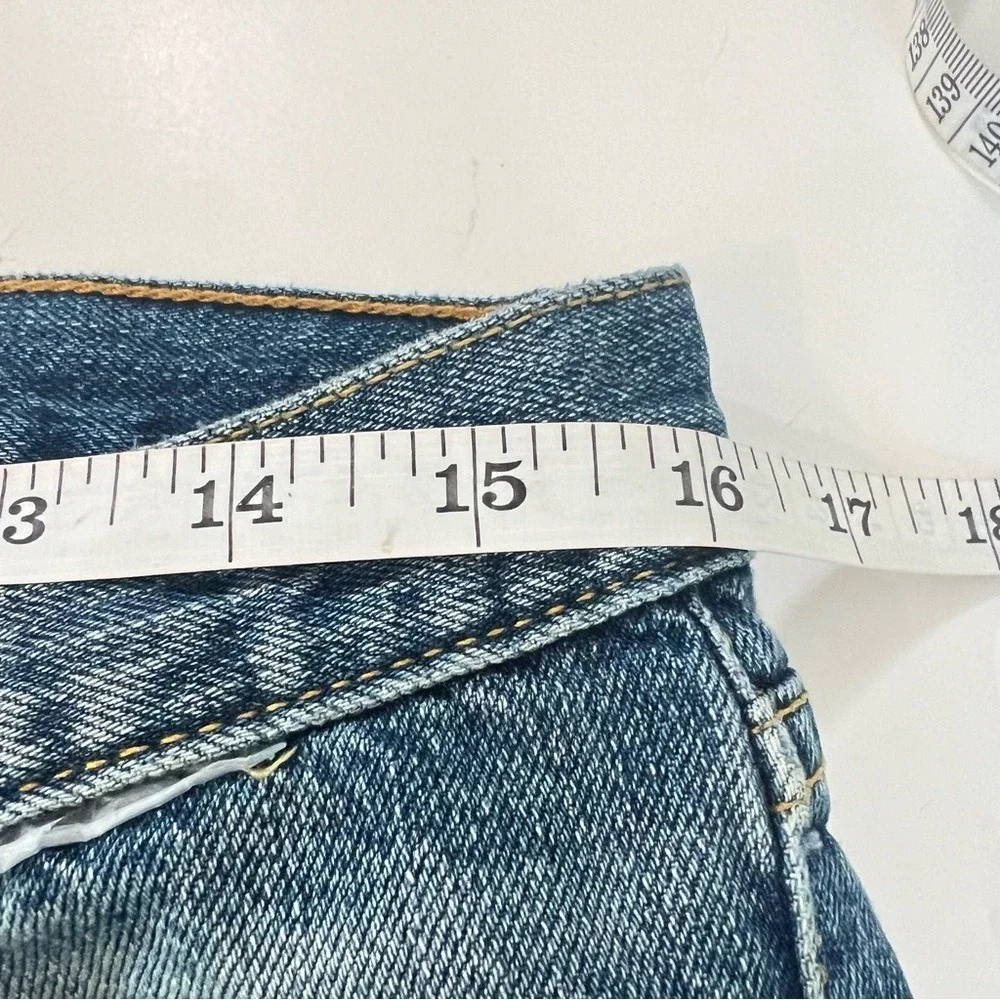 Zara Studio Wide Leg Distressed High Rise Jeans Blue Size S - Picture 7 of 16